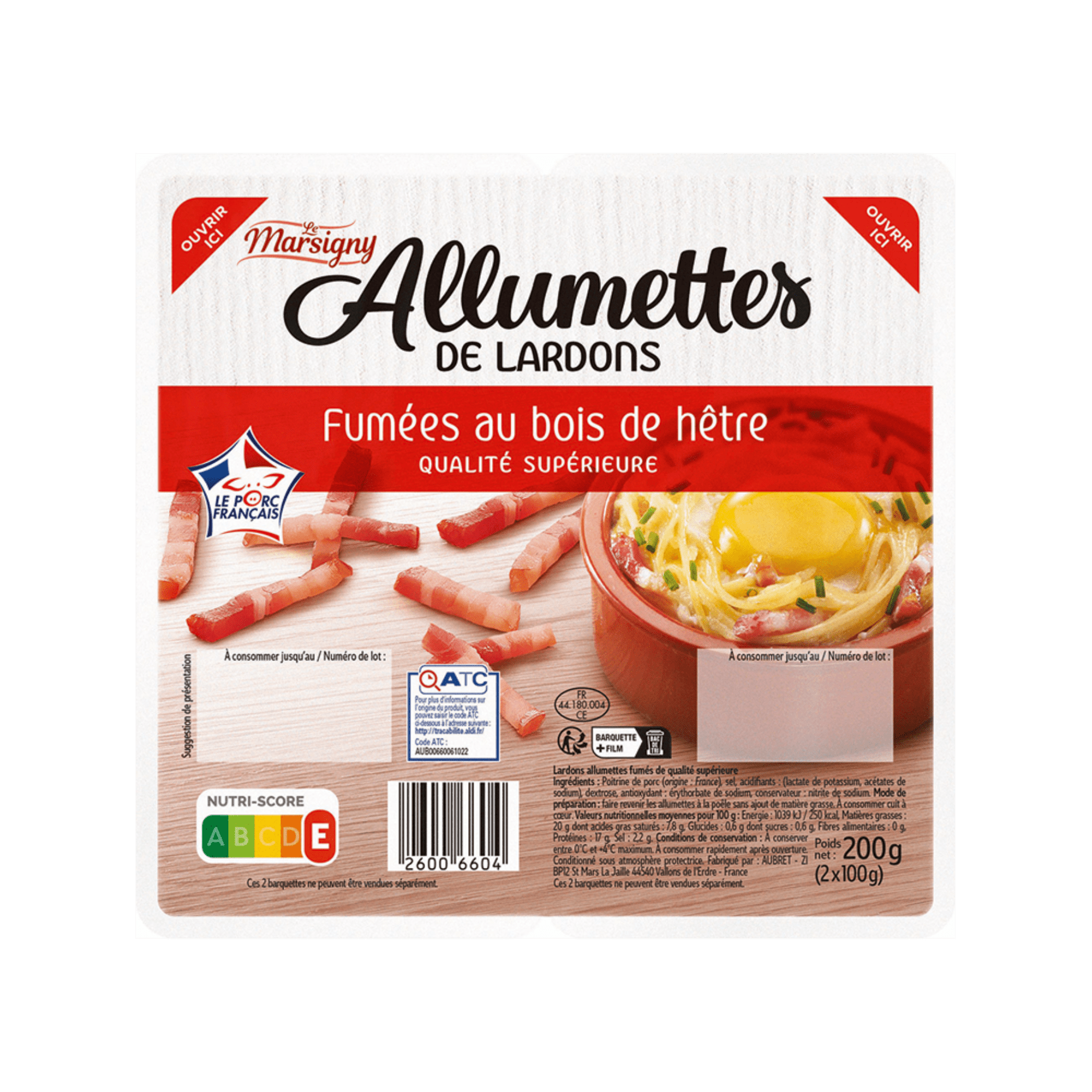 LE MARSIGNY® Allumettes de lardons fumés à bas prix chez ALDI