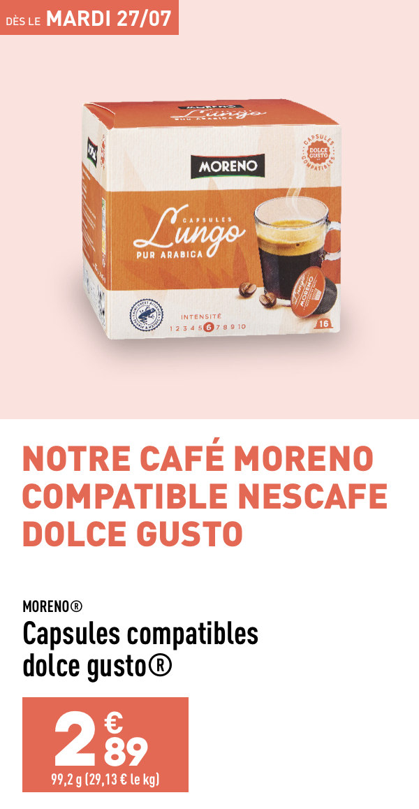 Capsules compatibles Dolce Gusto®