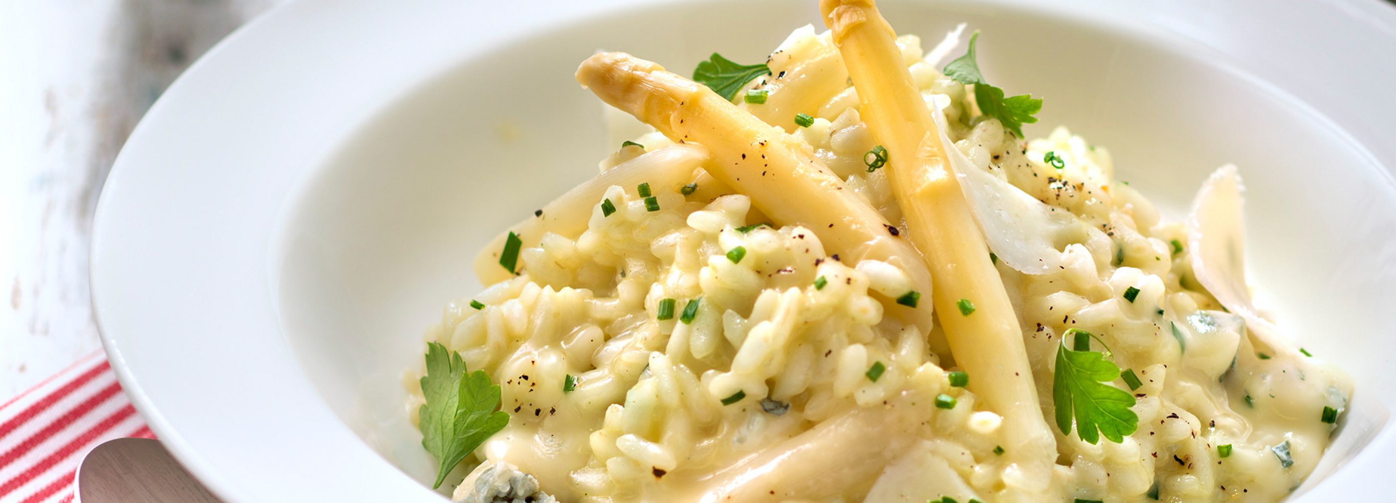 Risotto aux asperges et au roquefort